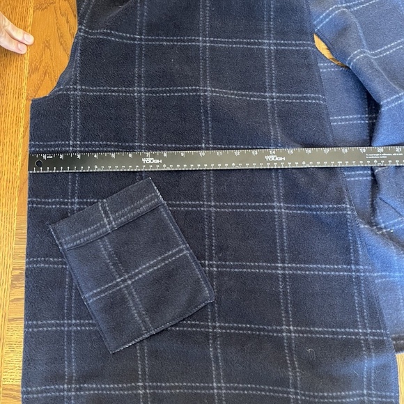 Le Moda Blue Plaid Woman's Size S-L Cape Vest Pockets - Picture 8 of 8